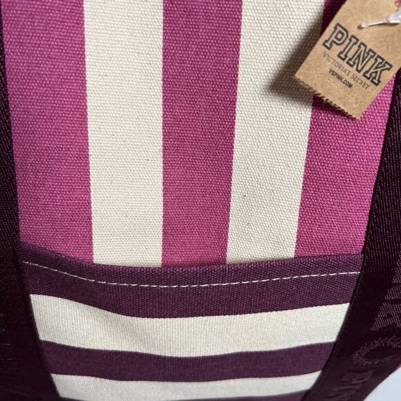 Victoria Secret Pink Weekender Tote Bag Logo Beach Gym Pool Travel Bag Zipper - Picture 4 of 14